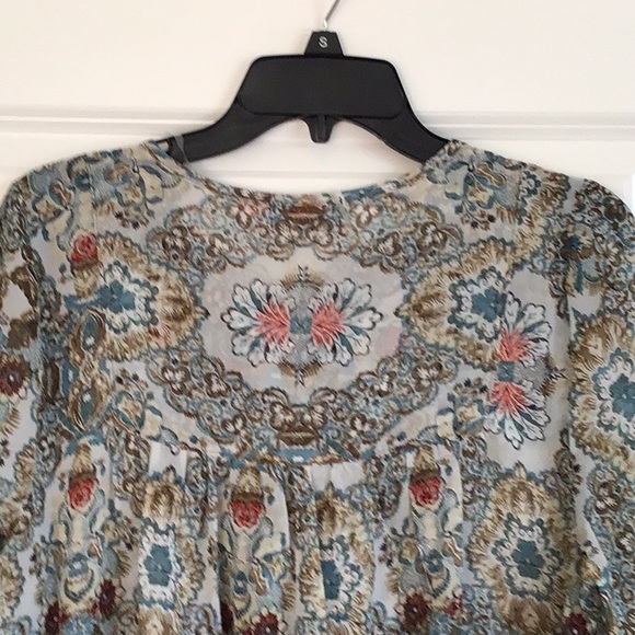 Artesia boho festival semi sheer peasant blouse NWT - Picture 9 of 12